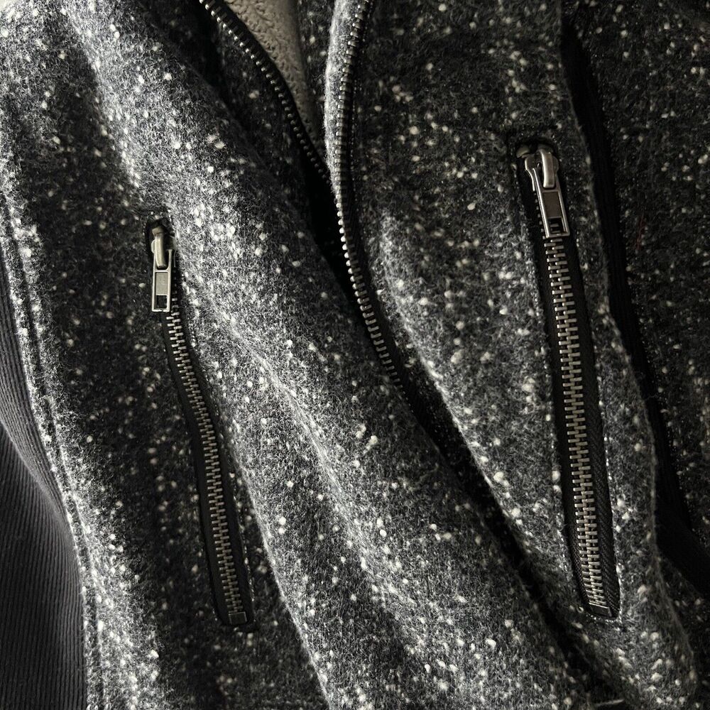 Splendid Womens Size Small Moto Coat biker jacket Gray Black Mock Neck NWT - Picture 10 of 13